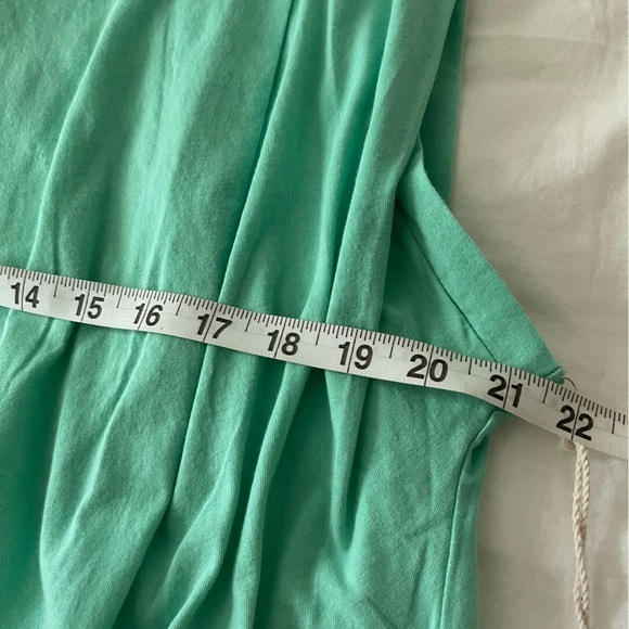 Ética Zelie Pleated Crop Muscle Tee Organic Cotton Relaxed Fit In Green Size L - Picture 12 of 15